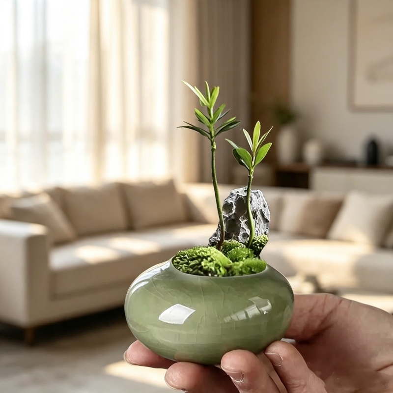 Mini ijsgeglazuurde plantenpot - Echeveria Succulent recensie en prijs